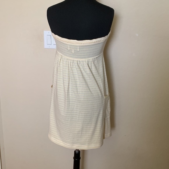 Abercrombie and Fitch Strapless Metallic Glitter Dress Pockets Bow Vintage Y2K - Picture 4 of 9